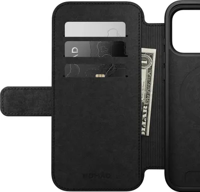 Image de Nomad Modern Cuir Folio iPhone 17 Pro Max – Boutons en Aluminium Recyclé – Contrôle Facile de la Caméra – Polycarbonate Recyclé à 50% - Marron