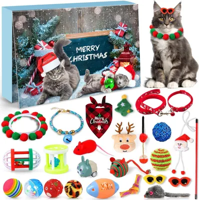 Image de Calendrier de l'Avent Chat 24 Jouets pour chats Cadeau de Noël Réutilisable