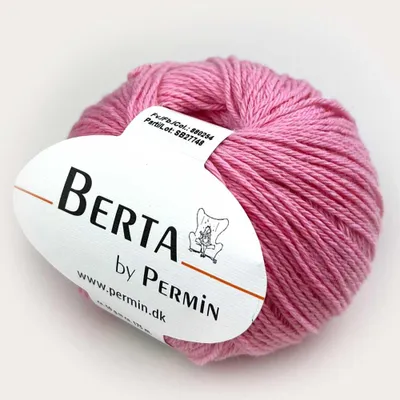 Produktbild von Berta by Permin – Strickgarn aus Wolle und Baumwolle, ®- (54 hellrosa)