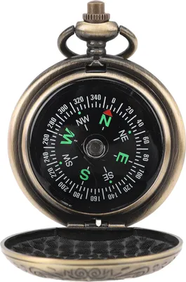 Image de Boussole ancienne, lumineuse et précise, cadran rotatif, couvercle métallique rabattable, style vintage, pour le camping et la randonnée – modèle de poche