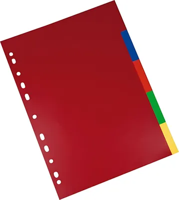 Image de Classeur à anneaux en plastique de bureau, DIN A4, 5 parties, vierge, 120 my, PP, coloré, trou universel