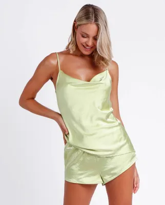 Produktbild von s Pyjama-Set aus Satin (Saliegrün)