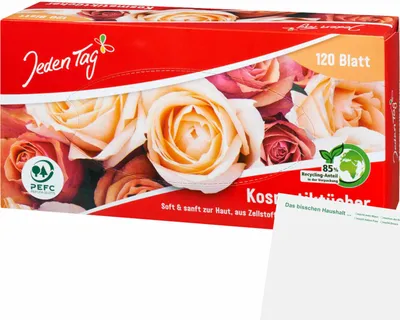 Produktbild von Jeden Tag Kosmetiktücher 3-lagig (120Stk) + usy Block