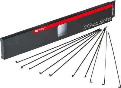 Immagine prodotto di Raggi DT Swiss "Aerolite", 2,0 x 0,9 x 282 mm, acciaio inox, senza nipplo, nero (confezione da 20)