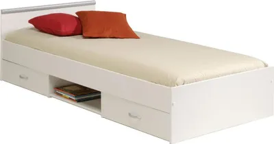 Image de Lit enfant moderne blanc mat 90 x 200 cm