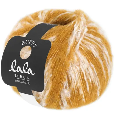 Produktbild von Lana Grossa lala Berlin Buffy, Farbe:008 - Honiggelb/Rohweiß