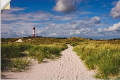 Produktbild von ARTland Wandbild, selbstklebend Strandweg zum Leuchtturm - Insel Amrum Größe: 90x60 cm