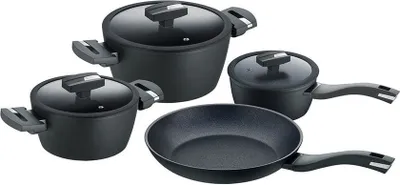 Produktbild von Kochtopfset 4-teilig cm, Aluminium, schwarz - Balance® Induction Enduro