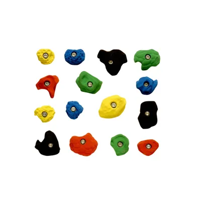 Produktbild von Sport-Thieme Klettergriff-Set "Mittel", Mit Befestigungsmaterial für Outdoor-Kletterwand, Set A