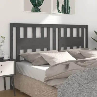 Produktbild von vidaXL Kopfteil Grau 141x4x100 cm Massivholz Kiefer - Kopfteil - Kopfteile - Bettkopfteil - Holzkopfteil