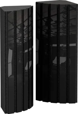 Immagine prodotto di Confezione da 2 – Trappola acustica angolare per bassi | Assorbimento delle basse frequenze per studi e teatri | 50x23x14 cm | Diffusione | [POLETRAP | Plastica nera lucida]