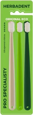 Obrázek produktu pro HERBADENT ORIGINAL ECO 5* 3ks kartáček ultrajemná vlákna - blistr