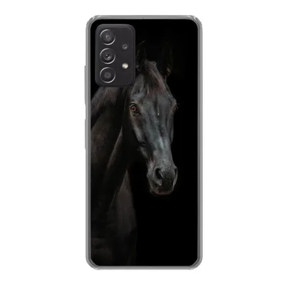 Produktbild von MuchoWow® Handyhülle Schutzhülle Hülle für Samsung Galaxy A33 5G Pferd - Nutztier - Schwarz Silikon Softcase Handy Hülle - Kartenhalter