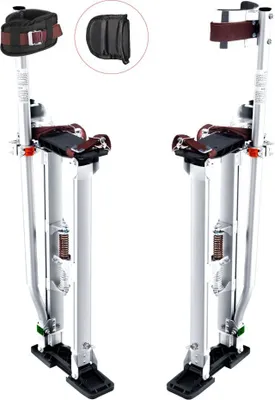 Produktbild von Arbeitsstelzen Trockenbau - Höhenverstellbare Aluminiumstelzen - Deckenbau - 103 kg Tragfähigkeit - Malerstelzen - Fußgröße 27-29 cm