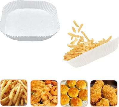 Obrázek produktu pro INF Nepřilnavá papírová vložka Air Fryer na jedno použití 50 kusů Bílý