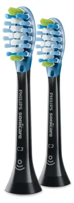 Zdjęcie produktu dla Philips Sonicare Premium Plaque Defence HX9042/88 Zestaw 2 końcówek szczoteczki, 2 szt., Czarny, 3 mies., Średni, 62000 ruchów na minutę, Philips