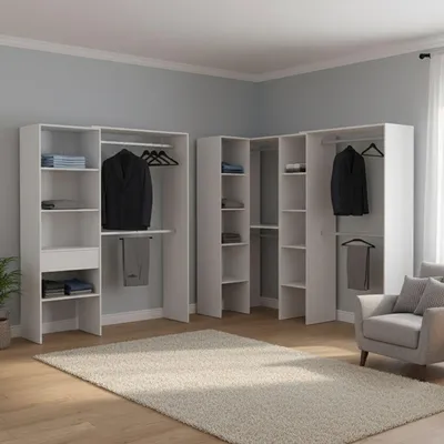 Produktbild von Trana - Großer Kleiderschrank, 388x187h cm Weiß, 12 Regale