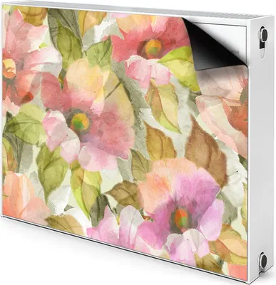 Produktbild von Magnet Heizkörperverkleidung Heizkörper-Abdeckung Heizung Heizkörper 100x60 cm  - Lackierte Blumen