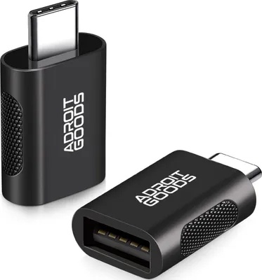 Produktbild von AdroitGoods 2x USB-C auf USB-A Adapter - USB 3.1 - Konverter - Aluminium Schwarz - Silikongriff