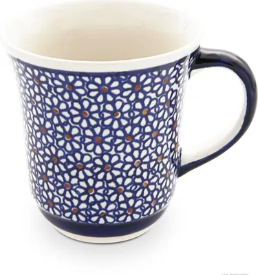 Produktbild von Original Bunzlauer Keramik 300 ml Kaffeebecher / Teetasse – Ø 9,5 cm, leicht geschwungene Silhouette, 10,3 cm hoch, Dekor 120