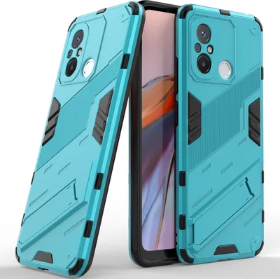 Produktbild von Armor Hülle für Xiaomi Poco C55 /Redmi 12C, Hybrid PC TPU Bumper Stoßfestes Schutzhülle mit Standfunktion Blau