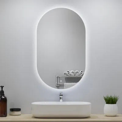 Image de Acezanble Miroir de salle bain LED 45x75cm Ovale, Arršºt Auto 1h + LuminositšŠ RšŠglable + blanc 6000k