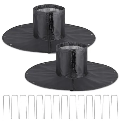 Produktbild von Eikuavons 2er Set Pflanzen Winterschutz Frostschutzmatte 100 cm, Wurzelschutz mit Aluminiumfolie und 14 Erdankern