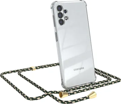 Produktbild von EAZY CASE Handykette kompatibel mit Samsung Galaxy A32 5G, Handyhülle mit Umhängeband, Handykordel, Schutzhülle Clear, Band in Grün