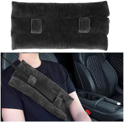 Produktbild von Sicherheitsgurzschutz aus Plüsch – Universaler Innenraumschutz – Weiche Gurzauflage – 16 x 41,9 cm – Hochwertiges Polyester – Gurzschutz