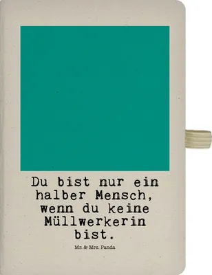 Produktbild von Mr. & Mrs. Panda notizbuch Müllwerkerin Herz - Transparent - Geschenk, Lustig, Spruch, Kladde, Tagebuch, Adressbuch, Müllfrau, Witzig, Skizzenbuch A5, Journal, Kariert