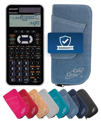 Produktbild von Sharp EL-W550 XG Taschenrechner mit Schutztasche im Jeans-Design hellblau