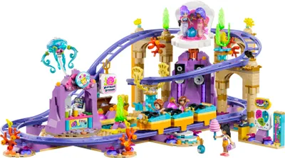 Produktbild von LEGO Friends Meerjungfrauen-Achterbahn - Interaktives Spielzeug mit 3 Wagen, Shop, 5 Minifiguren und Zubehör - Kinderzimmer Deko - Geschenkidee für Mädchen ab 8 Jahren - 42703