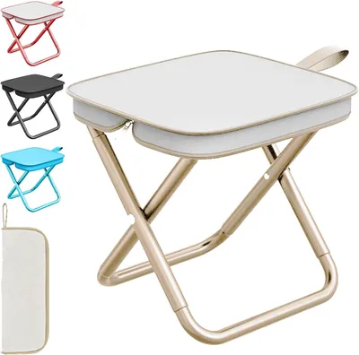 Productafbeelding van Opklapbare kruk Mini, opklapbare stoel 28 cm, opklapbare kruk, opklapbare kruk, opklapbare kruk voor reizen, wandelen, tuinieren, vissen, barbecueën, strand (khaki)