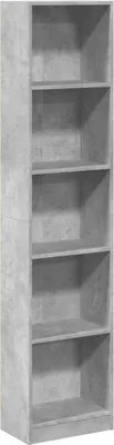 Image de vidaXL Bibliothèque gris béton 40x24x176 cm Bois composite