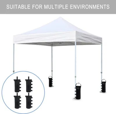 Immagine prodotto di Sacchetti di sabbia per tende - Pesi per piedini di tende/gazebo - Set da 4 - Tessuto Oxford - Resistenti al vento - Per giardino e campeggio - Nero