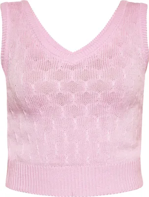 Produktbild von Damen Strickweste in Rosa mit V-Ausschnitt, Größe L
