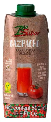 GAZPACHO (HISZPAŃSKA ZUPA WARZYWNA) BEZGLUTENOWA BIO 500 ml - BIOSABOR