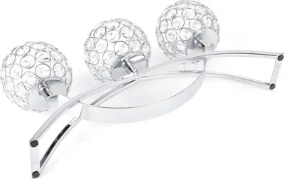 Image de bougeoir romantique à 3 branches en fer à arc classique avec boule de cristal (argenté)