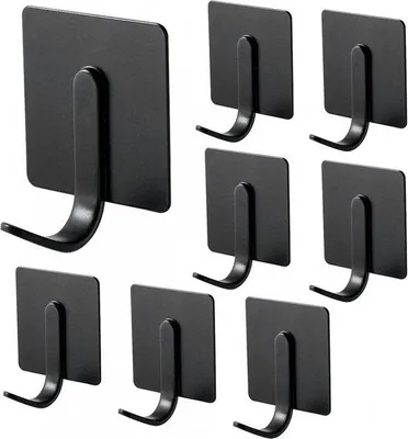 Produktbild von Selbstklebende Wandhaken - 8 Stücke – Badkamerhaken - Wandhaken - Selbstklebende Kapstökhaken - Ophanghaken - Wand-/Kapstökhaken - Jashaak - Ohne Bohren - Plakhaak - Wandhaken für Bad und Küche