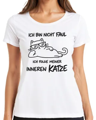 Immagine prodotto di Non sono pigra, sto semplicemente seguendo la mia natura. T-shirt da donna con scritta sarcastica, colore bianco, taglia XXL