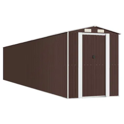 Zdjęcie produktu dla vidaXL Szopa narzędziowa Ciemnobrązowa 192x1021x223 cm Stal ocynkowana