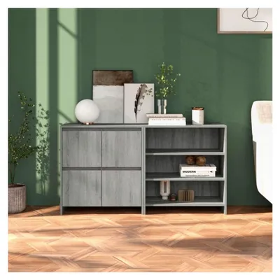 Produktbild von 2-teiliges Sideboard in Grau aus Sonoma Holzwerkstoff