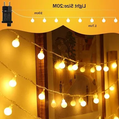 Immagine prodotto di Ghirlanda luminosa da esterno da 20 m con 150 LED, spina IP45, impermeabile, ideale per Natale, matrimoni, feste e giardini, luce bianca calda