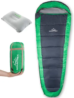 Produktbild von Sommerschlafsack – Mumienform – Leichtgewicht – Camping und Reisen – Ultraleicht, 850 Gramm – 205x75 cm – Grün