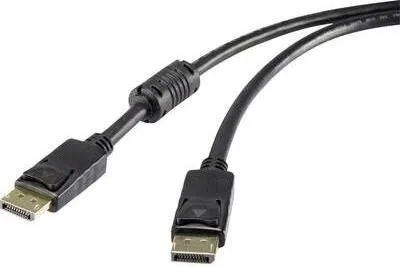 Image de Renkforce Câble de connexion DisplayPort mâle, DisplayPort mâle 3.00 m noir UHD 4K @ 60 Hz plaqué or