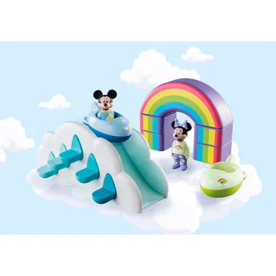 Image de PLAYMOBIL 1.2.3 disney 71319 maison des nuages de mickey et minnie