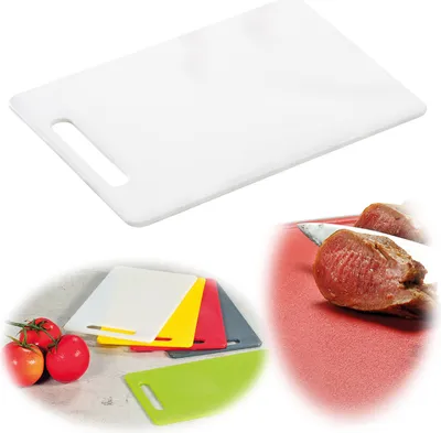 Produktbild von LS-LebenStil Schneidebrett Griffbrett 29cm Weiß Frühstücksbrettchen PE Kunststoff Küchenbrett Frühstücksbrett Vesperbrett