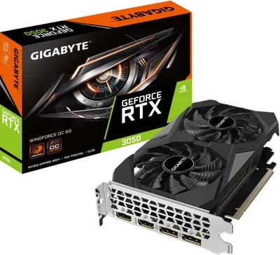 Produktbild von GIGABYTE GeForce RTX 3050 WINDFORCE OC 6G NVIDIA 6 GB GDDR6