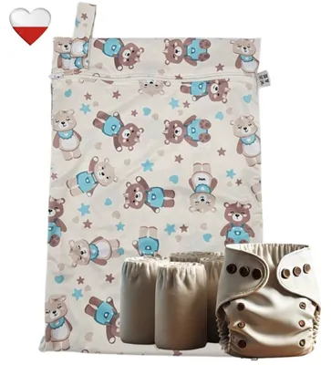 Productafbeelding van PUL Mint Bears NappiMe luiertas