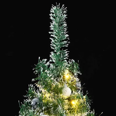 Zdjęcie produktu dla vidaXL Sztuczna choinka 300 LED i bombki Pokryta śniegiem 210 cm